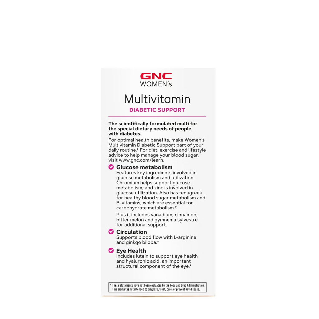 GNC WOMENS MULTIVITAMIN DIABETIC 90
