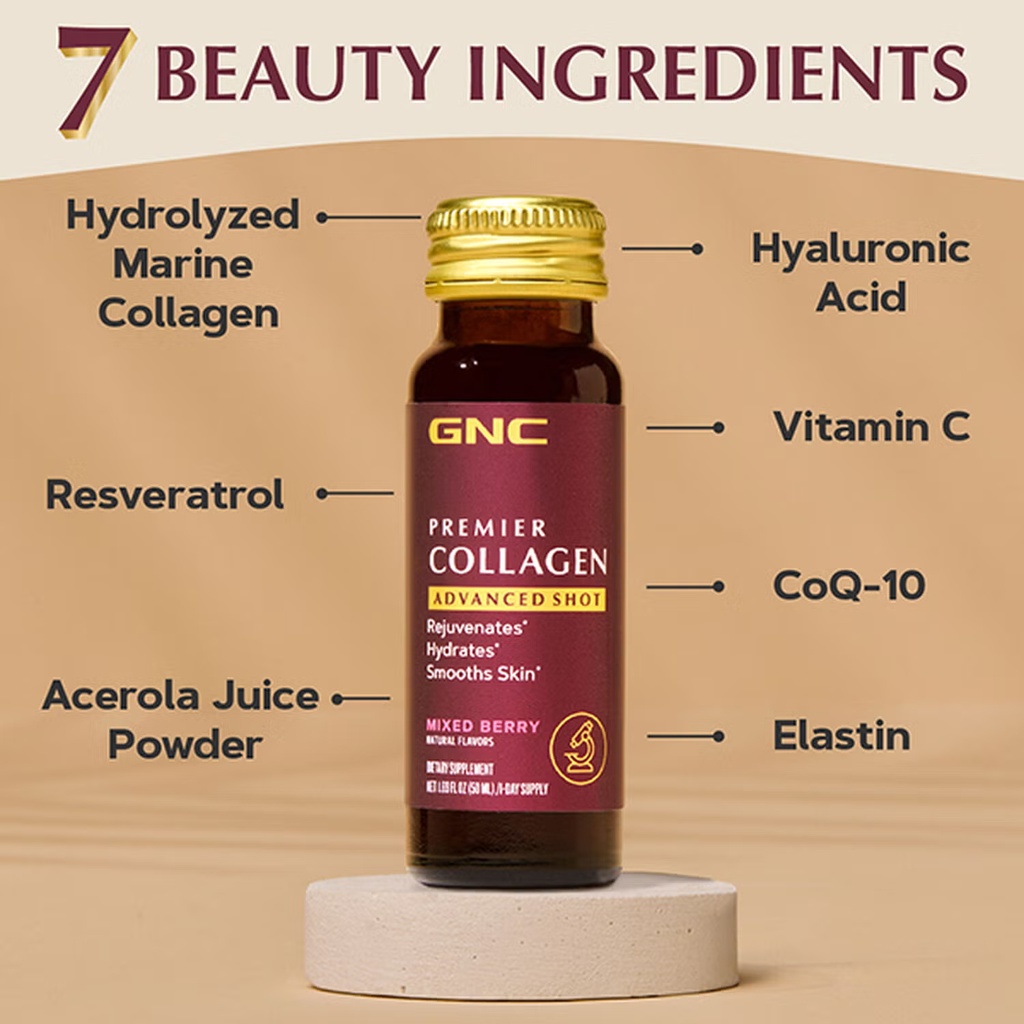 GNC PREMIER COLLAGEN PEPTIDES SHOTS 50ML