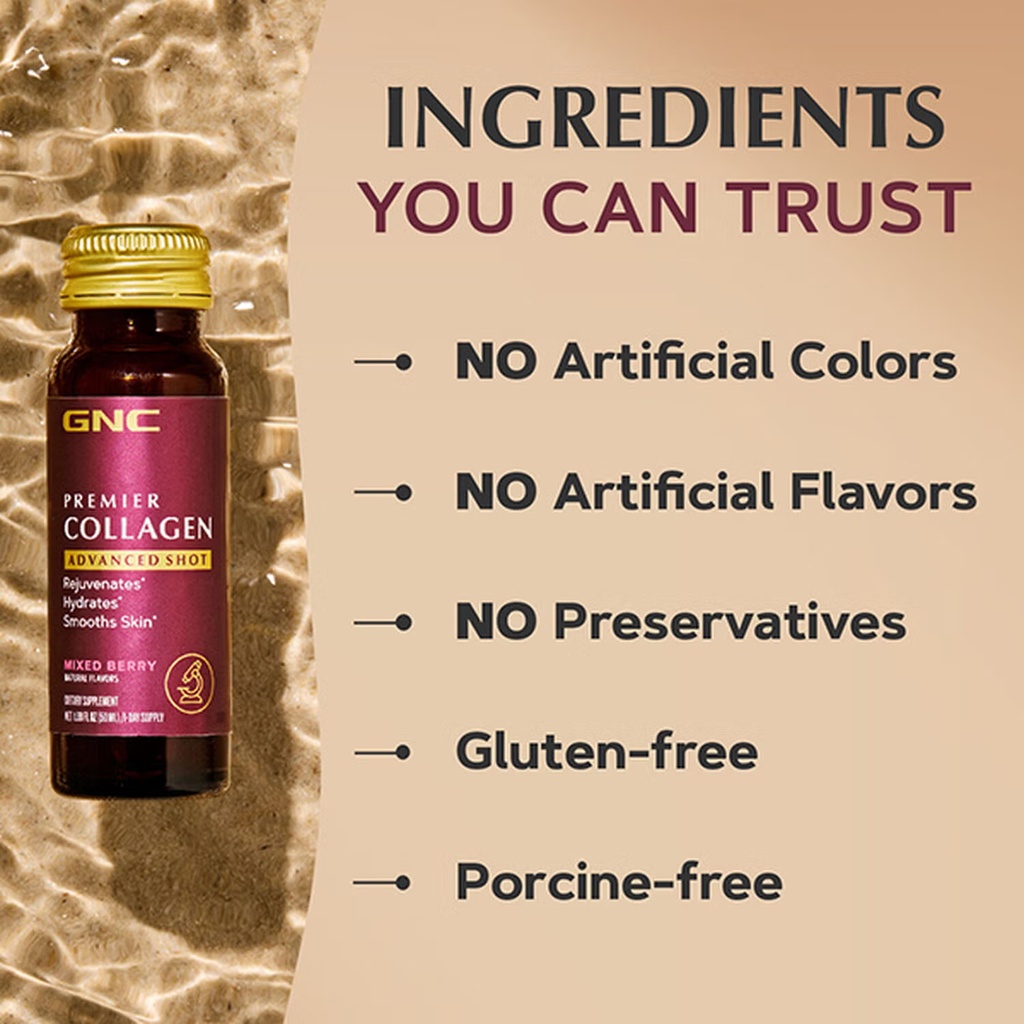 GNC PREMIER COLLAGEN PEPTIDES SHOTS 50ML