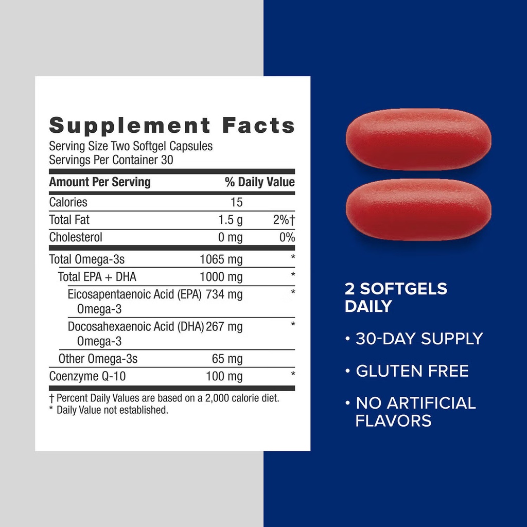 GNC TRIPLE STRENGTH FISH OIL & COQ10 60