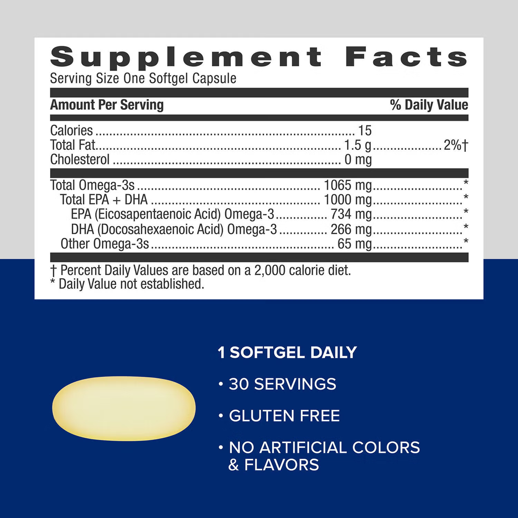 GNC TRIPLE STRENGTH FISH OIL 30's