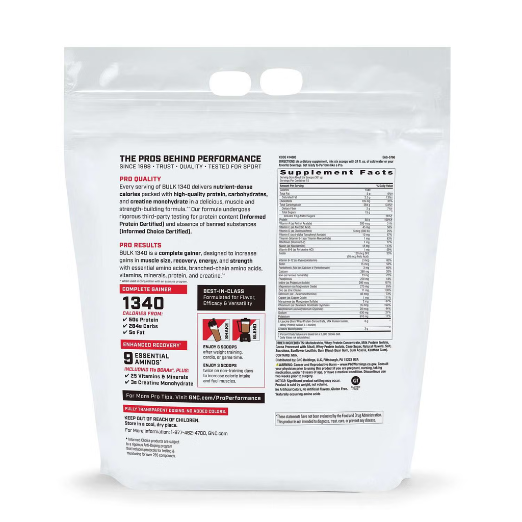 GNC PP BULK 1340 DOUBLE CHOC 12LB