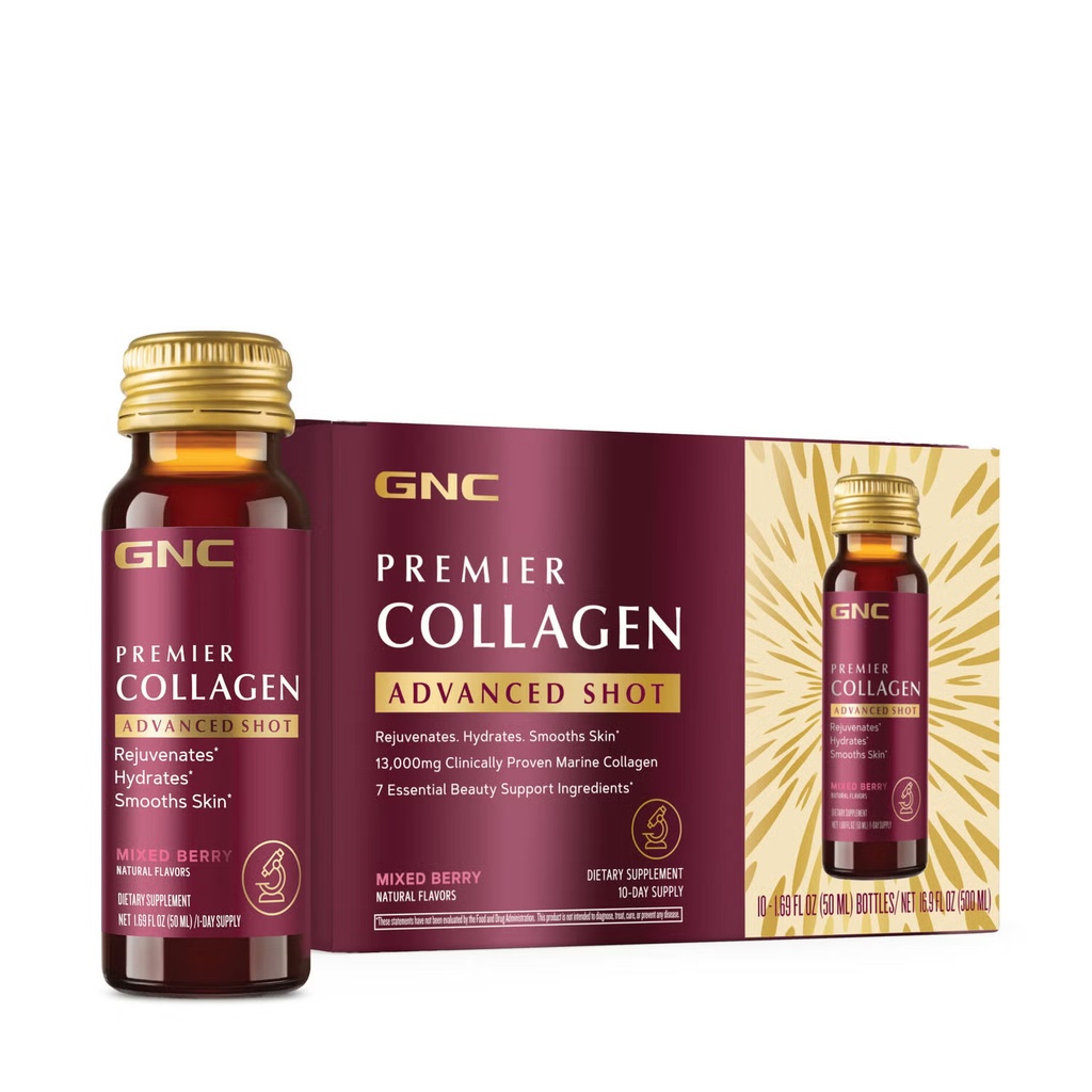 GNC PREMIER COLLAGEN PEPTIDES SHOTS MIXED BERRY 50ml